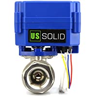 U.S. Solid 1-2&quot- Válvula Motorizada 9-24V AC-DC 2 Vias acero inoxidable Válvula de bola electrica- Configuración de 3…